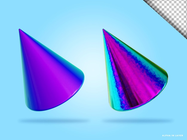 Cone 3d render illustration isolated