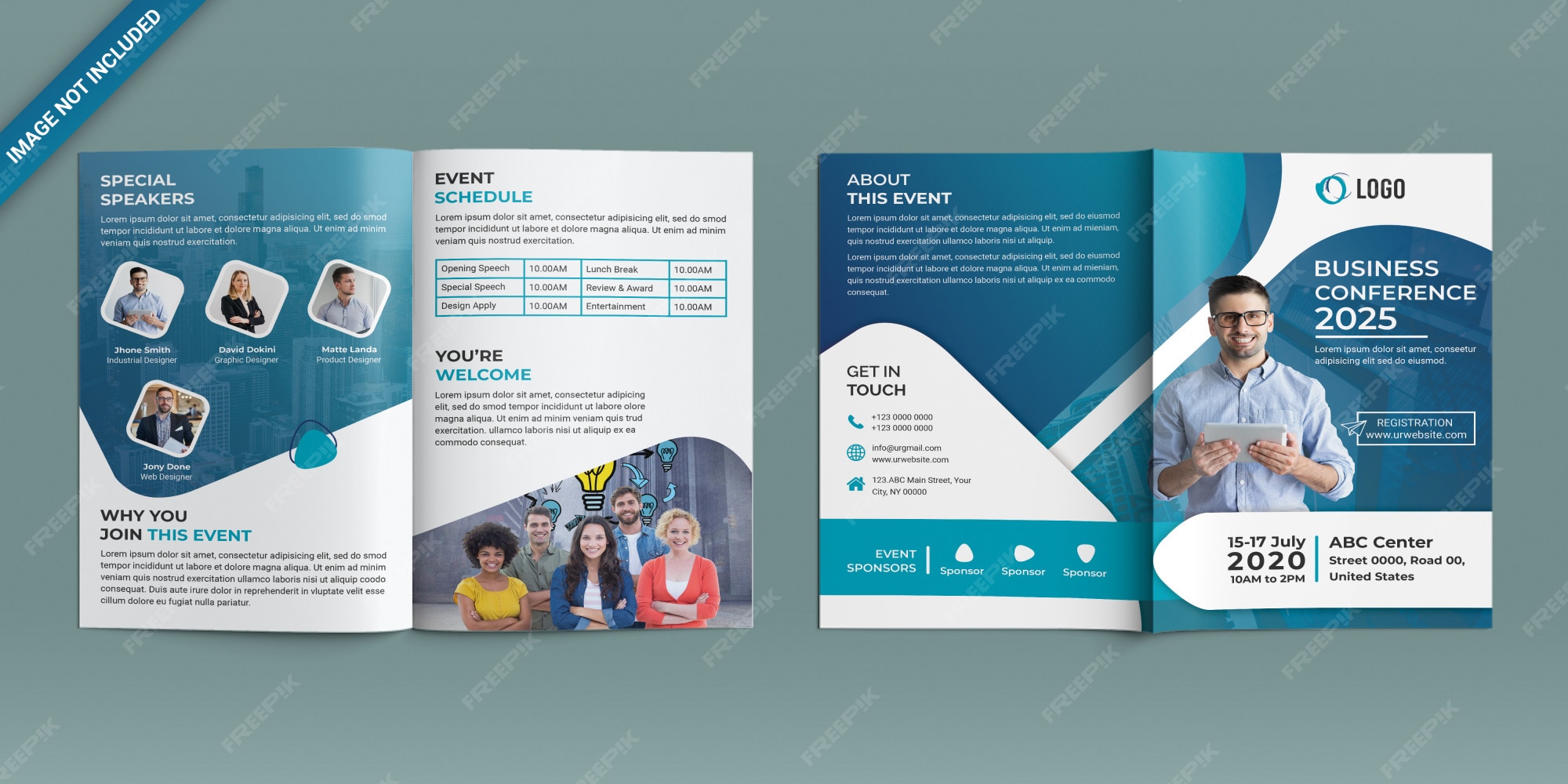 Premium PSD Conference Bifold Brochure Premium PSD Conference Bifold Brochure
