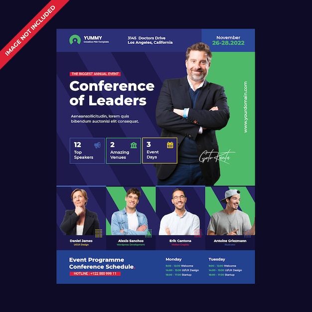 PSD conference flyer template