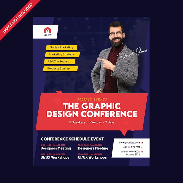 PSD conference flyer template