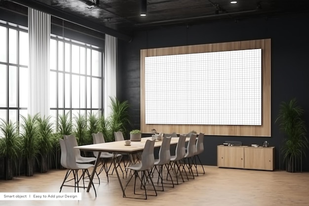 Conference room projector screen mockup office meeting whiteboard mockup board meeting mockup