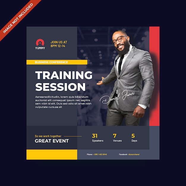 PSD conference square flyer template