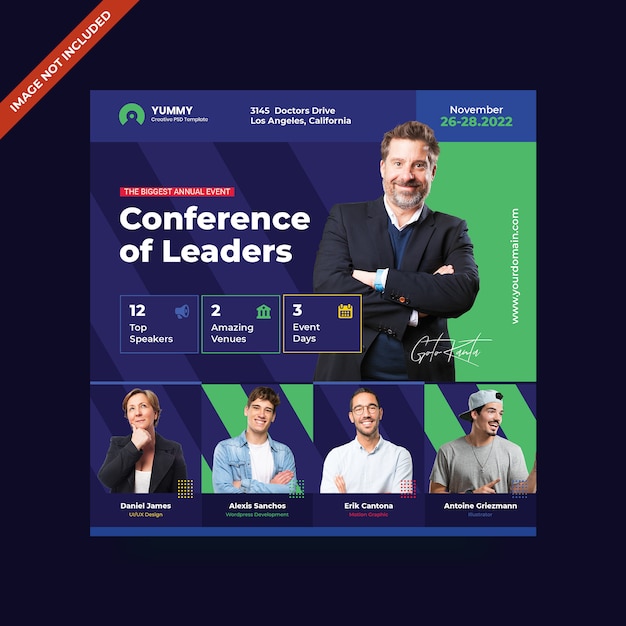 PSD conference square flyer template