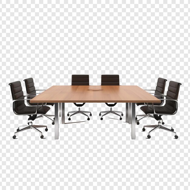 PSD conference table isolated on transparent background