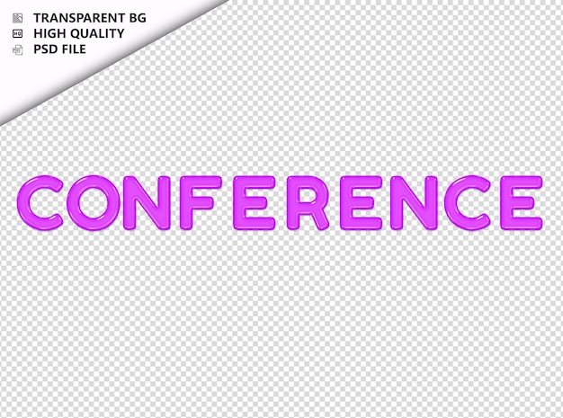 PSD conference typography purple text glosy glass psd transparent