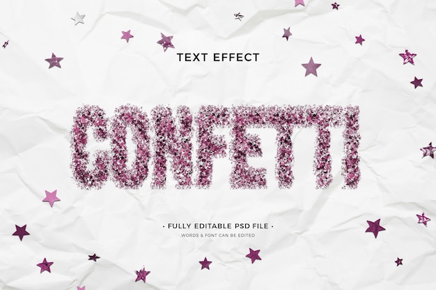 PSD confetti-teksteffect