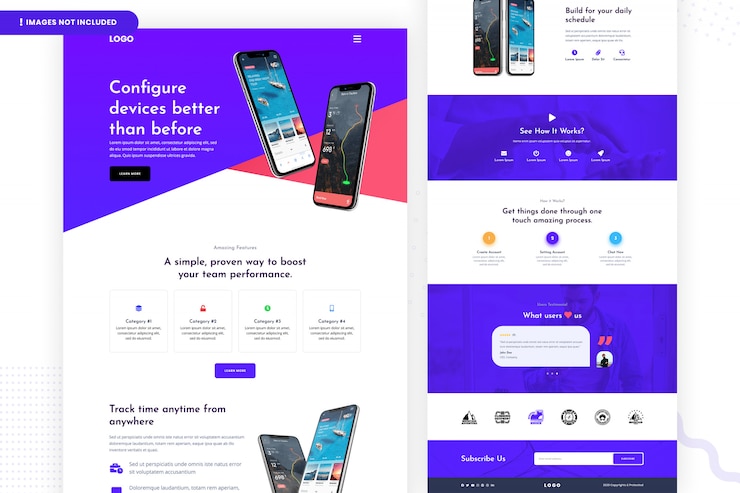 PSD configure device landing page template