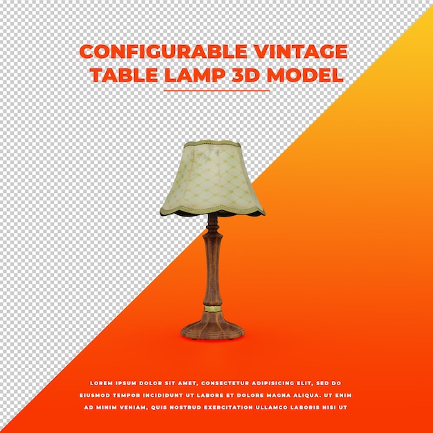 PSD confiurable vintage table lamp