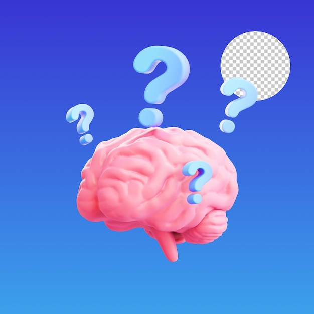 PSD confused mind 3d illustration