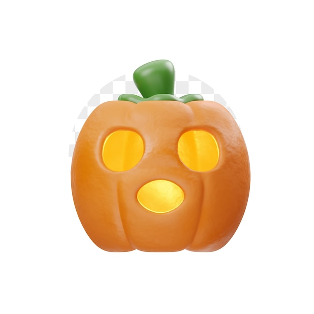 Confused Pumpkin 3D Illustration