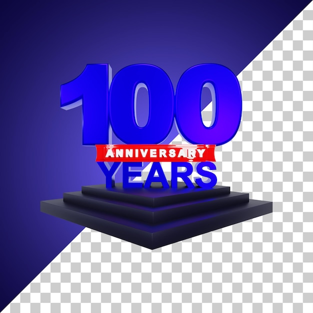 Congratulation 100 year anniversary 3d illustration