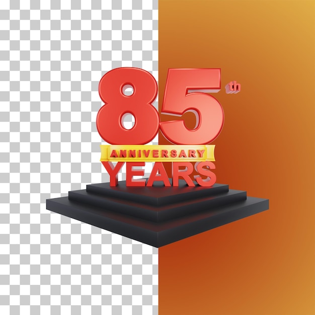 Congratulation eighty five year anniversary 3d rendering