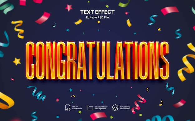 PSD congratulation   text effect