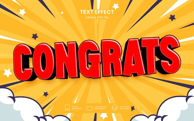 PSD congratulation   text effect