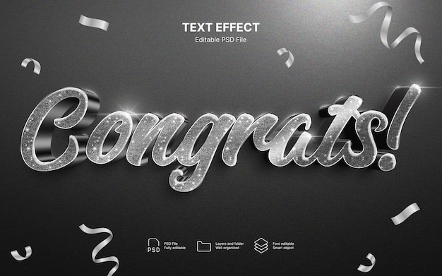 PSD congratulation   text effect