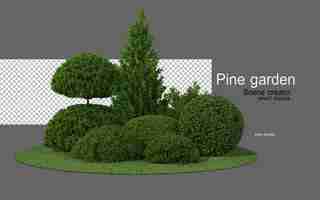 PSD coniferous gardens with a variety of shapes