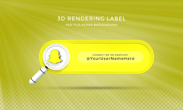 Snapchatソーシャルメディアのローワーサード3dデザインレンダリングアイコンバッジテンプレートで私を接続します