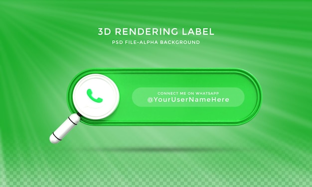 Whatsappソーシャルメディアのローワーサード3dデザインレンダリングアイコンバッジテンプレートで私を接続します
