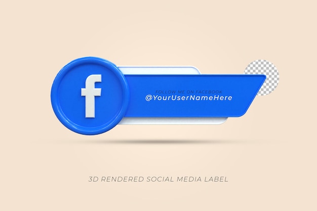 Facebook 소셜 미디어에서 우리를 연결하십시오. 낮은 세 번째 3d 디자인 렌더링 아이콘 배지