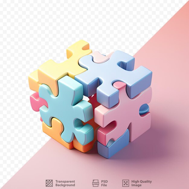 PSD connecting puzzle pieces to form a solution