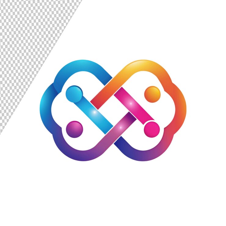 PSD connecting symbol logo isolated on transparent background