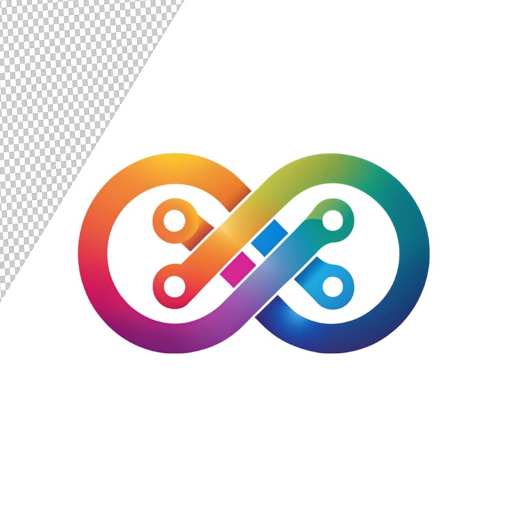 PSD connecting symbol logo isolated on transparent background