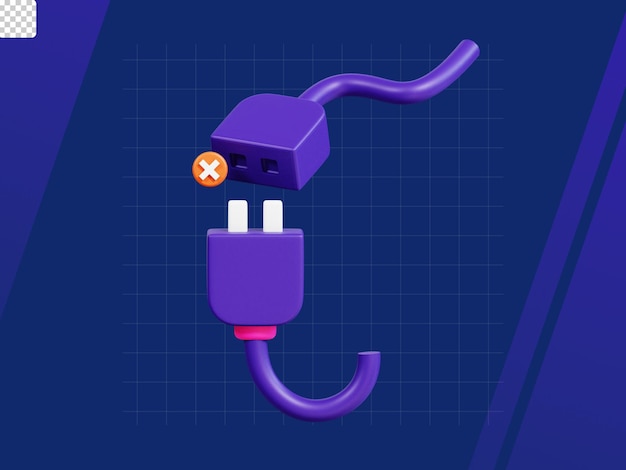 Connection and connectivity 3d icon pack not connected