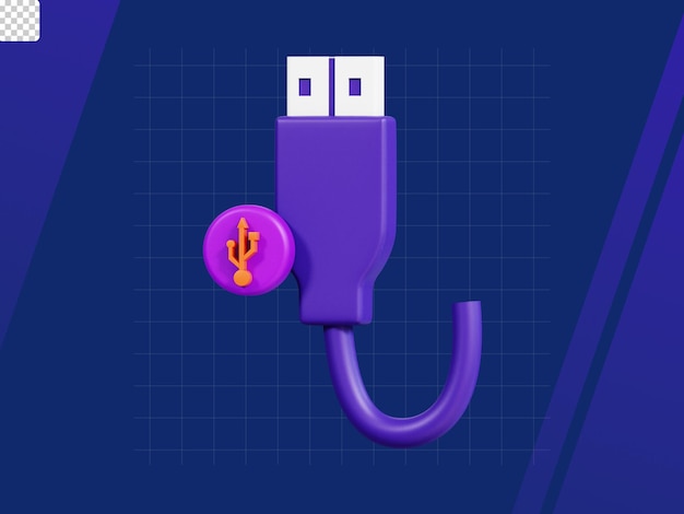 PSD connection and connectivity 3d icon pack share usb