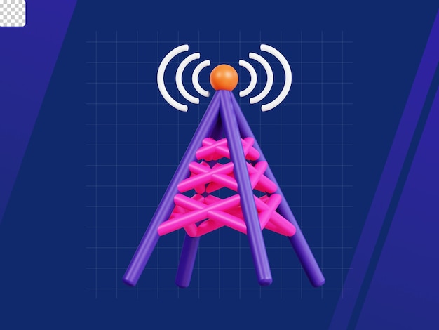 PSD connessione e connettività ricevitore wireless icon pack 3d