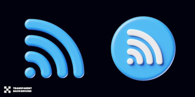 Connection signal icon collection in 3d render