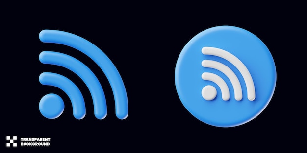 Connection signal icon collection in minimalist 3d render