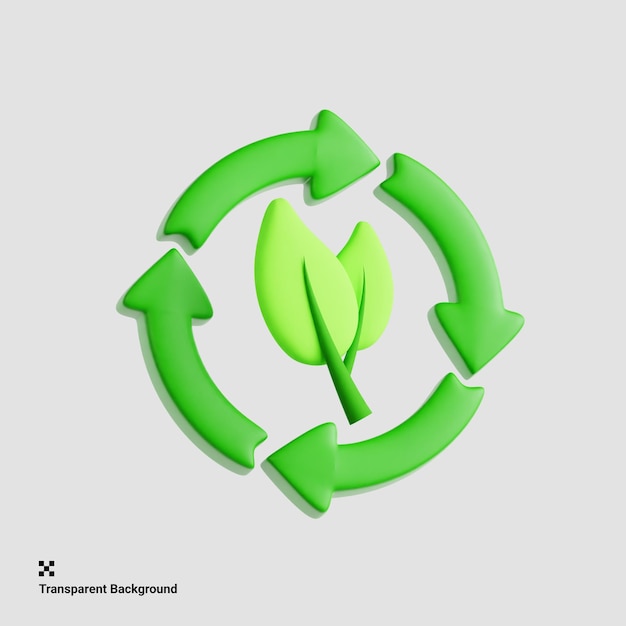 PSD conservation 3d icon illustration for earth day