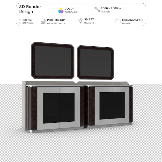PSD console mirror 3d modeling psd file