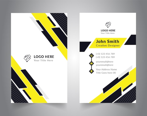 PSD construction business card yellow