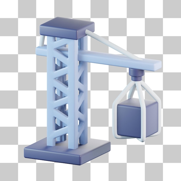 PSD construction crane 3d icon