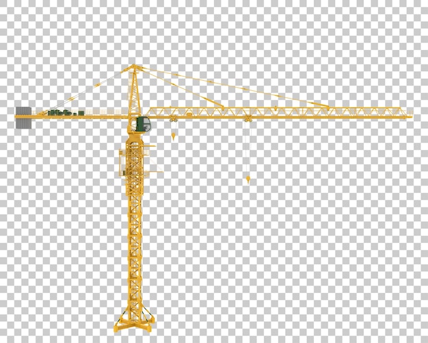 PSD construction crane on transparent background 3d rendering illustration