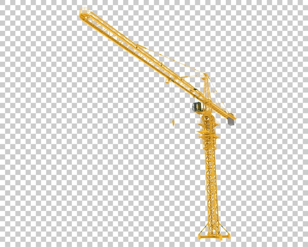 Construction crane on transparent background 3d rendering illustration