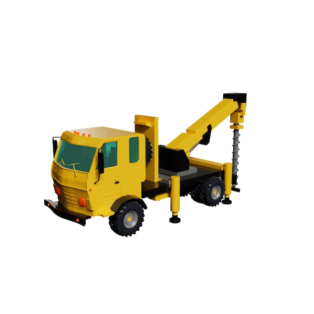 Construction equipment 3d illustration