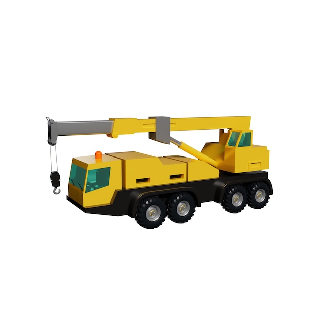 PSD construction equipment 3d illustration