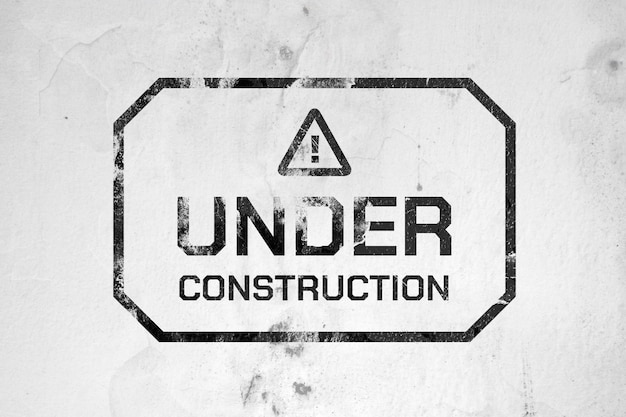 PSD under construction grunge text effect