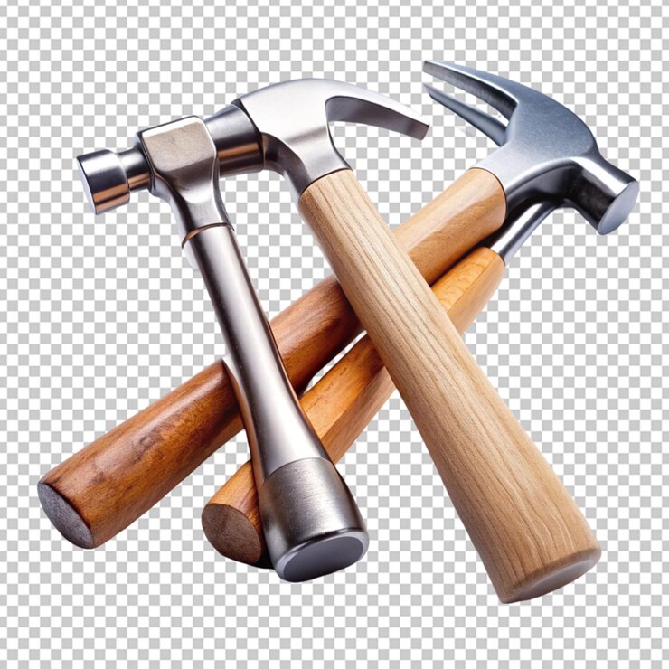 construction hammers still life on white background