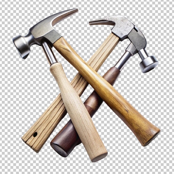 construction hammers still life on white background