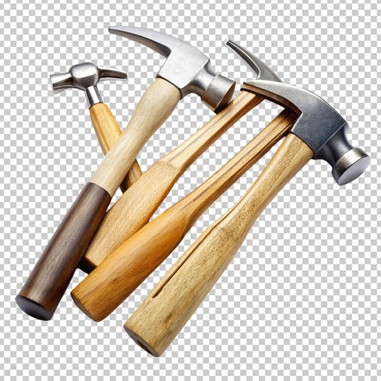 construction hammers still life on white background