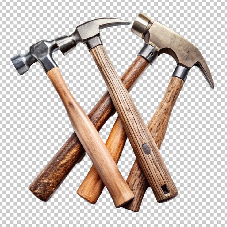 construction hammers still life on white background