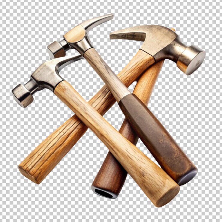 construction hammers still life on white background