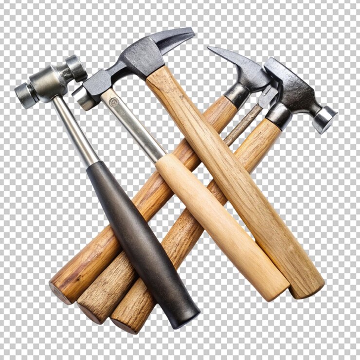 construction hammers still life on white background