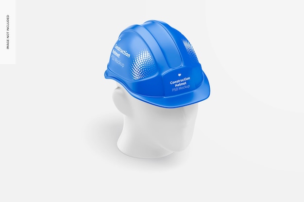 PSD mockup di casco da costruzione, vista isometrica