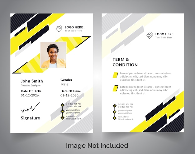 PSD construction id card templates