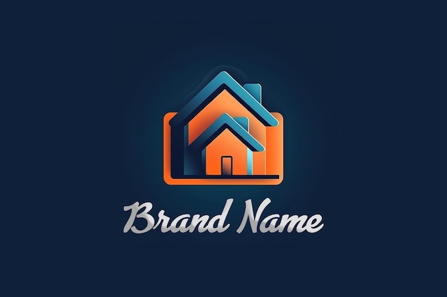 PSD Строительство логотип_дом логотип_креативный дом логотип дизайн_дом логотип_логотип недвижимости