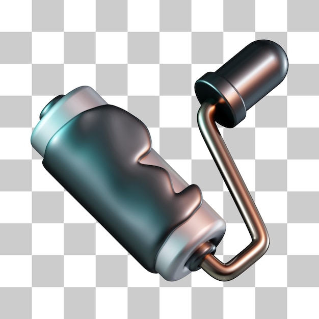 Construction paint roller 3d icon